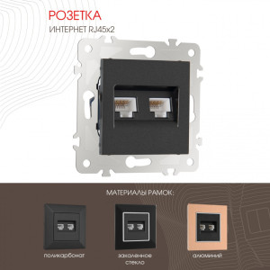 Розетка am-203 203.45-2.black